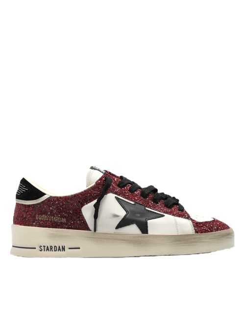 stardan leather and glitter upper leather star suede heel Golden Goose | GWF00333.F008766.15994MILK/BORDEAUX/BLACK